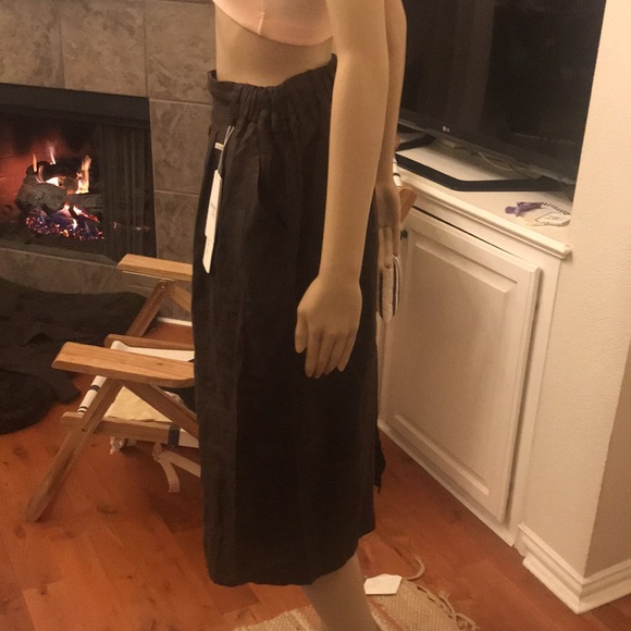 Midi skirt Linen Brown Sz - S - Picture 5 of 11